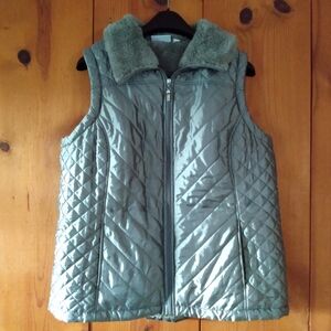 Denim&Co Quilted Faux Fur Lined Puffer Vest